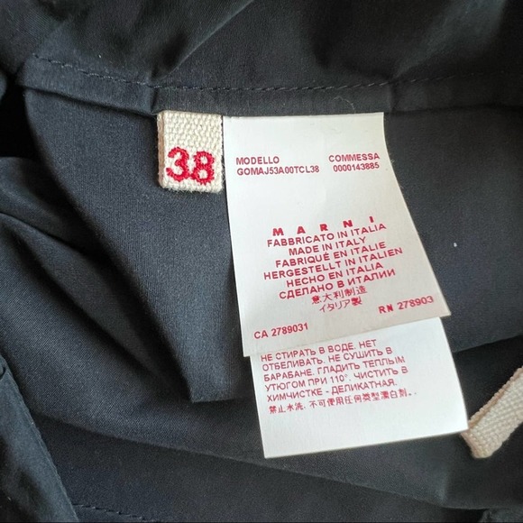 Marni Black Foldover Asymmetric Black Mini Skirt Size 38 - Picture 8 of 8